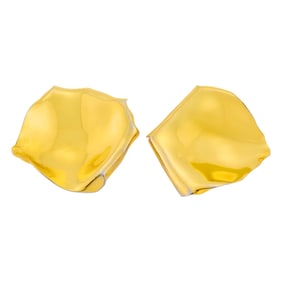 JAR Paris Pair of Gold-Plated Aluminum Rose Petal Earclips