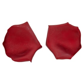 JAR Paris Pair of Burgundy Aluminum and Gold Rose Petal Earclips