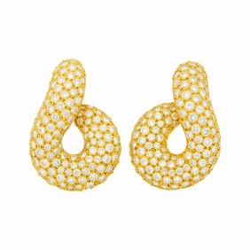 Pair of Gold and Diamond Earclips