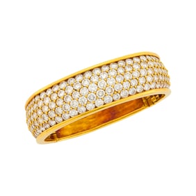 Jose Hess Gold and Diamond Bangle Bracelet