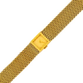 Boucheron Paris Gold Mesh Wristwatch