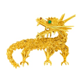 Cellino Gold Dragon Brooch