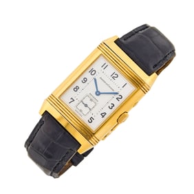 Jaeger LeCoultre Gold 'Reverso Duo Face GMT Day and Night' Wristwatch, Ref. 270.2.54