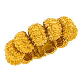 Gold Bombé Link Bracelet