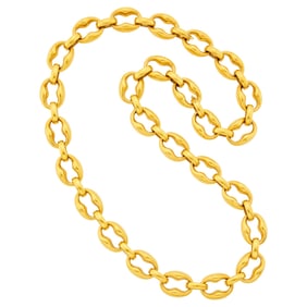 Bulgari Long Gold Link Necklace/Bracelet Combination