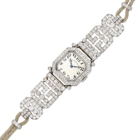 Black, Starr & Frost Platinum and Diamond Wristwatch