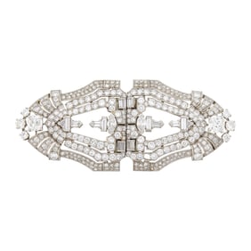 Raymond C. Yard Platinum and Diamond Double Clip-Brooch