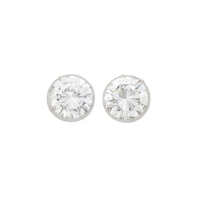 Fred Leighton Pair of Platinum and Diamond Earclips with Belperron Pair of Gold Jackets
