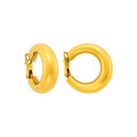 Chopard Paris Pair of Gold Hoop Earrings
