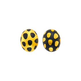 Tiffany & Co. Pair of Gold and Black Jade 'Positive Negative' Earclips