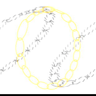 Gold Oval Link Necklace: 18 kt., ap. 34 dwts. Length 19 1/4 inches. Link width 13/16 to 5/8 inch.