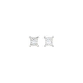 Pair of White Gold and Diamond Stud Earrings