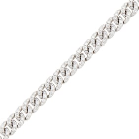 White Gold and Diamond Curb Link Bracelet