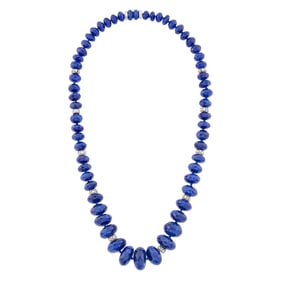 Sapphire Bead, Platinum and Diamond Necklace/Bracelet Combination