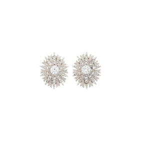 Buccellati Pair of White Gold and Diamond Earclips