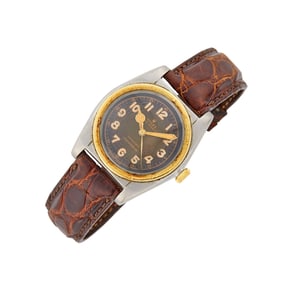 Rolex Stainless Steel and Gold 'Bubbleback' Wristwatch, Ref. 5015, Retailed by Tiffany & Co.