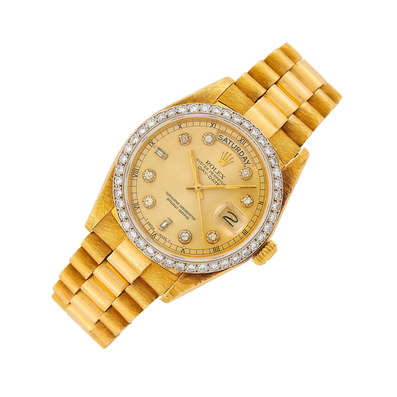 Rolex Gold and Diamond 'Day-Date' Wristwatch, Ref. 18036 (1 of 1)