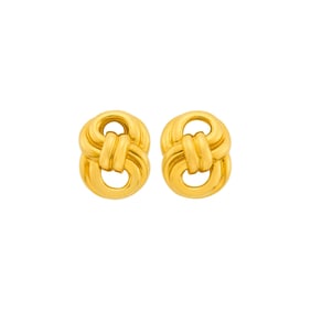 Verdura Pair of Gold Earclips