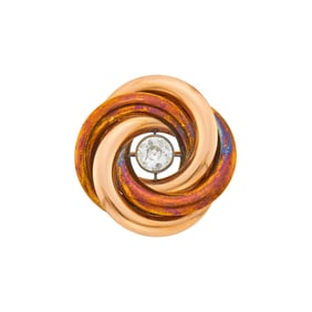 Two-Color Gold and Diamond Pendant-Brooch