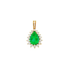Gold, Emerald and Diamond Pendant