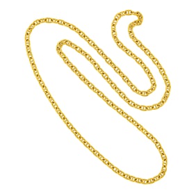 Bulgari Long Gold Nautical Link Chain Necklace