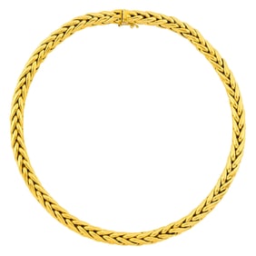 Braided Gold Link Necklace