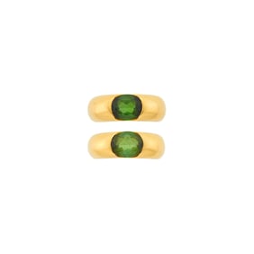 Cartier Pair of Gold and Tourmaline Rings, France