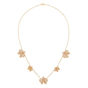 Rose Gold and Diamond Butterfly Chain Necklace