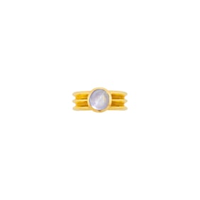 Attributed to JAR Gold and Gray Star Sapphire Band Ring