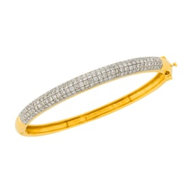Two-Color Gold and Diamond Bangle Bracelet