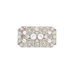 Platinum and Diamond Pendant-Brooch