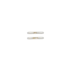 Attributed to JAR Pair of Platinum and Diamond Band Rings, France