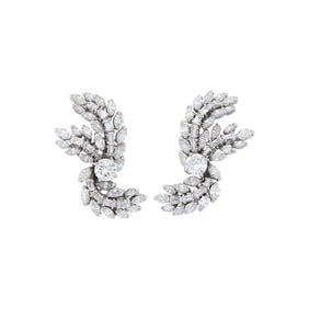 Pair of Platinum and Diamond Earrings