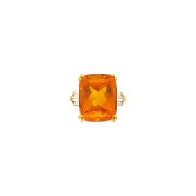 Gold, Citrine and Diamond Ring