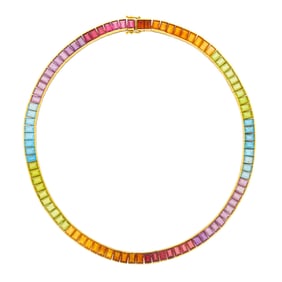 H. Stern Gold and Multicolored Stone Rainbow Necklace