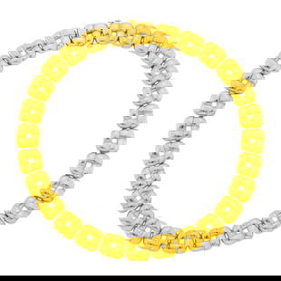Chaumet Paris Gold Necklace: 18 kt., signed Chaumet Paris, no. 318948, with maker's mark and French assay mark, ap. 73 dwts. Length 15 inches.  Width 9/16 inch.