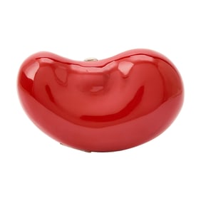 Tiffany & Co., Elsa Peretti Red Lacquer and Silver 'Bean' Clutch