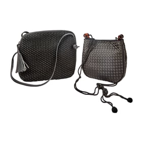 Two Bottega Veneta Woven Silk Bags