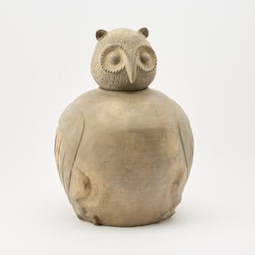 Chinese Pottery Owl-Shaped Jar Han Dynasty