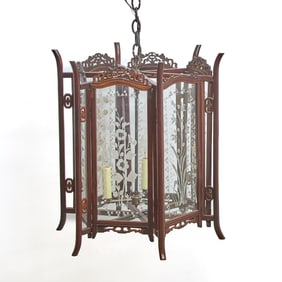 Chinese Hardwood Lantern 20th Century