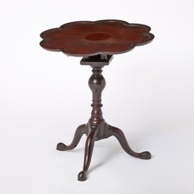 George II Mahogany Scalloped Tripod Table