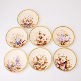 Set of Seven Royal Worcester Porcelain Plates