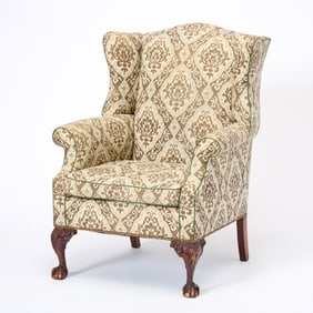 George III Style Upholstered Wing Chair