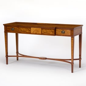 George III Style Inlaid Mahogany Console