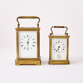 Two Tiffany & Co. Brass Carriage Clocks