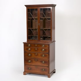 George III Mahogany Secretary Bookcase