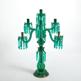 Oversize Continental Cut Glass Seven-Light Candelabrum