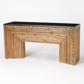 Marble Top Pine Console Table