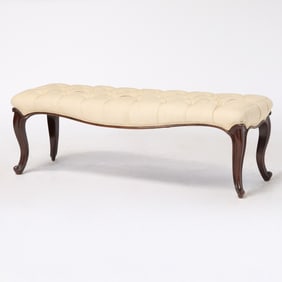Victorian Rosewood Tufted Bench