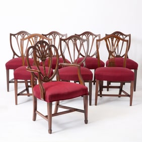 Assembled Set of Eight Federal Style Mahogany Dining Chairs